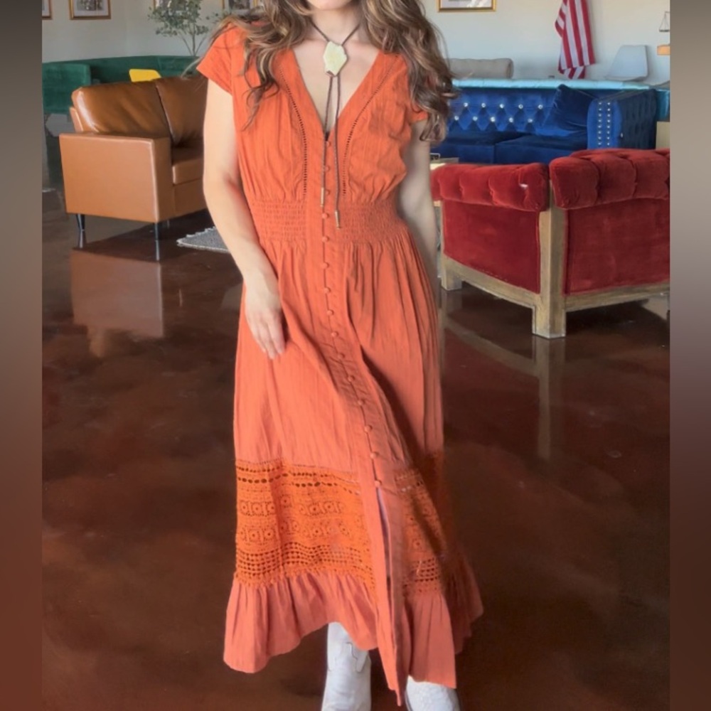 Women's Orange Maxi Dress